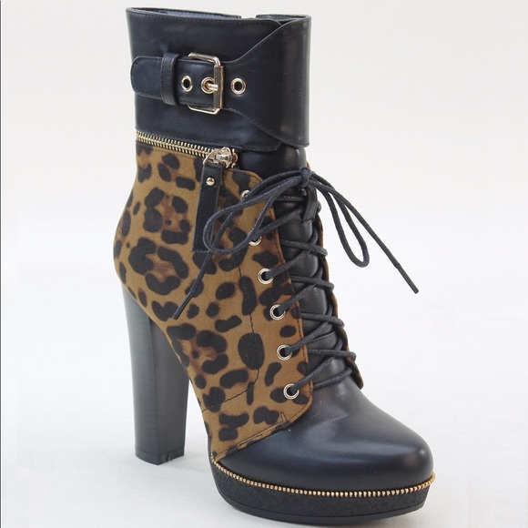 RESTOCK! Italina black, leopard sexy Ankle bootie - Picture 2 of 5